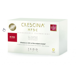 Crescina Promo Transdermic HFSC Man 1300 Αγωγή Ανάπτυξης & Κατά της Τριχόπτωσης - Προχωρημένο Στάδιο Αραίωσης για Άνδρες 20+20 Φιαλίδια
