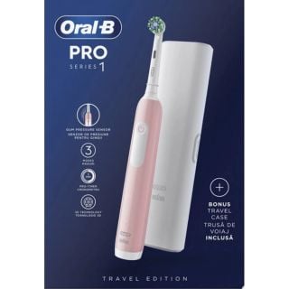 Oral B Pro Series 1 Ηλεκτρική Οδοντόβουρτσα Ροζ με Θήκη Ταξιδιού 1τμχ
