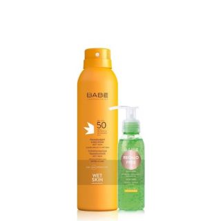 Babe Promo Sun Wet Skin Διάφανο Αντηλιακό Σπρέυ Σώματος SPF50 200ml & Δώρο 100% Aloe Gel 90ml