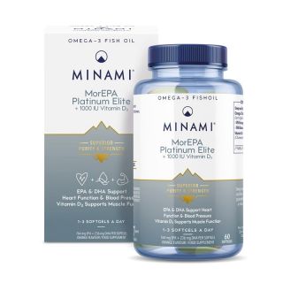 Minami MorEPA Platinum Elite 1000IU Vitamin D3 60softgels Συμπλήρωμα Διατροφής για Καλύτερη Καρδιαγγειακή Υποστήριξη Κατά τη Διάρκεια  της Προπόνησης