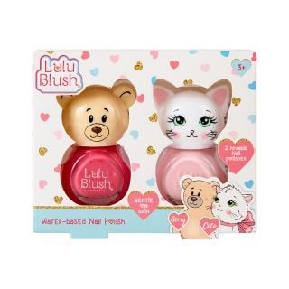 Lulu Blush Kids Water-Based Nail Polish Pink & Fuchsia 2x5ml