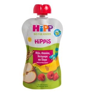 Hipp Hippis Φρουτοπολτός με Μήλο, Μπανάνα, Βατόμουρα & Δημητριακά Ολικής Άλεσης 100gr
