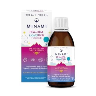 Minami EPA+DHA Liquid Kids + Vitamin D3 100ml Παιδικό Συμπλήρωμα Διατροφής Σε Υγρή Μορφή