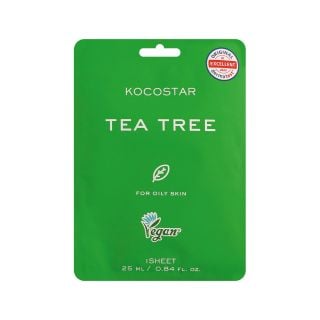 Kocostar Tea Tree Sheet Mask for Oily Skin 25ml Purifying Face Mask for Oily & Blemish-Prone Skin