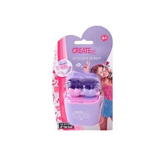 CREATE it! Lip Gloss 2ml & Lip Balm 1.4g in Earbuds Case Purple