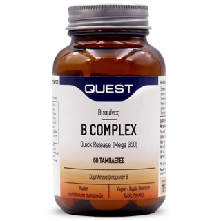 Quest B-Complex Quick Release Mega B-50 60κάψουλες Σύμπλεγμα Βιταμίνων Β