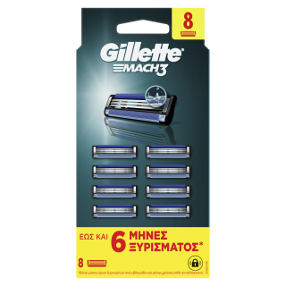 Gillette Mach 3 Ανταλλακτικά Ξυριστικής Μηχανής 8 Τεμάχια