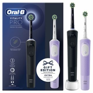 Oral-B Vitality Pro Duo Pack Μαύρη & Μωβ Ηλεκτρική Οδοντόβουρτσα 1pack