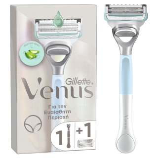 Gillette Venus Γυναικείο Ξυραφάκι για την Ευαίσθητη Περιοχή με Αλόη 1 Τεμάχιο + 1 Ανταλλακτικό