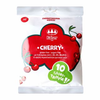 Kaiser 10 Cherry Flavour Lollipops with Fiber & Vitamins