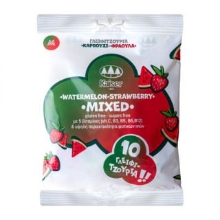 Kaiser 10 Mixed Watermelon-Strawberry Flavour Lollipops with Fiber & Vitamins