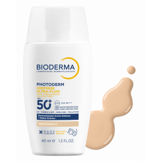 Bioderma Photoderm XDefence Ultra-Fluid Tinted Shade 01 Spf50 40ml Λεπτόρρευστο Αντηλιακό Προσώπου με Χρώμα