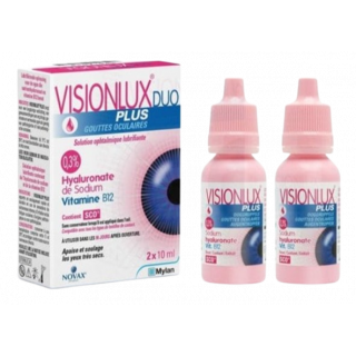 Visionlux Duo Plus  2x10ml Οφθαλμικές Σταγόνες
