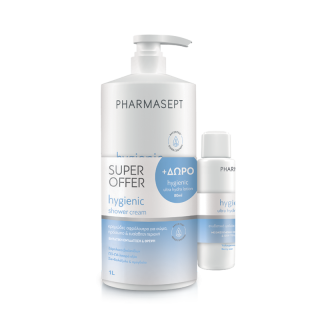 Pharmasept Promo Hygienic Shower Cream 1Lt & Ultra Hydra Lotion 80ml