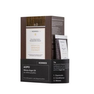 Korres Promo Argan Oil Advanced Colorant 50ml Μόνιμη Βαφή Μαλλιών 6.0 Ξανθό Σκούρο & Δώρο Μάσκα Argan Oil 40ml