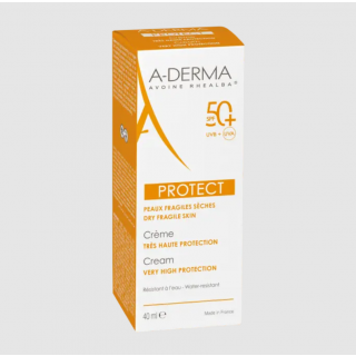 A-Derma Protect Cream Dry Fragile Skin SPF50 Αντηλιακή Κρέμα Για Το Εύθραυστο Δέρμα 40ml