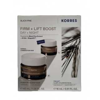 Korres Promo Black Pine Firm + Lift Boost Day + Night με Κρέμα Ημέρας για Σύσφιγξη + Lifting για Κανονικές-Μικτές Επιδερμίδες 40ml & Δώρο Κρέμα Νύχτας 15ml