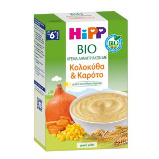 Hipp BIO Βρεφική Κρέμα Δημητριακών με Κολοκύθα & Καρότο 6m+ 200gr