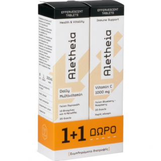 Vican Promo Aletheia Μαγνήσιο + Βιταμίνη B6 20eff.tabs & Δώρο Βιταμίνη C 1000mg 20eff.tabs