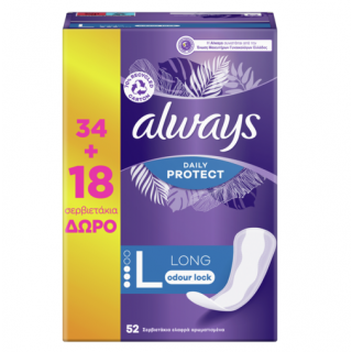 Always Daily Protect Long Σερβιετάκια Large 34 + ΔΩΡΟ 18 Τεμάχια