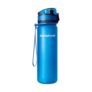 Aquaphor City Μπλε Μπουκάλι Με Φίλτρο Νερού, Λουράκι Ανάρτησης & Κούμπωμα Ασφαλείας 500ml