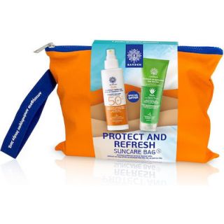 Garden Promo Protect And Refresh Suncare Bag No5 With Sunscreen Lotion Spray SPF50, 150ml & Moisturizing And Cooling Aloe Vera Gel, 100ml
