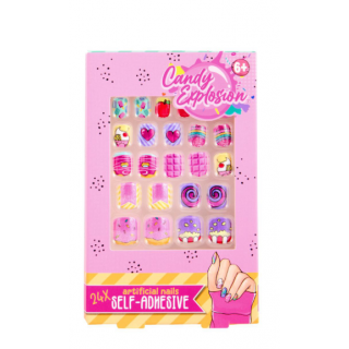 CREATE it! Candy Explosion Self-Adhesive Artificial Nails 6+Y Pink Pack 24pcs