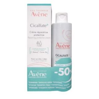 Avene Promo Cicalfate+ Επανορθωτική Προστατευτική Κρέμα, 100ml & Cicalfate+ Απολλυμαντικό Ζελ Καθαρισμού, 200ml (-50%)