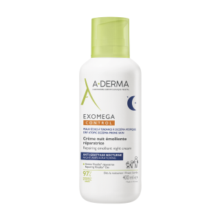 A-Derma Exomega Control Repairing Emollient Night Cream 400ml Επανορθωτική Μαλακτική Κρέμα Νυκτός