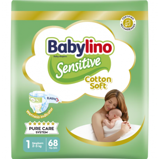 Babylino Sensitive Cotton Soft No.1 2-5kg 68 Items