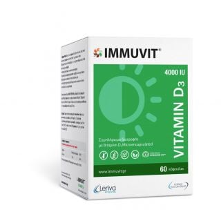 Leriva Immuvit Vitamin D3 4000IU 60 Caps Συμπλήρωμα Διατροφής με Βιταμίνη D3
