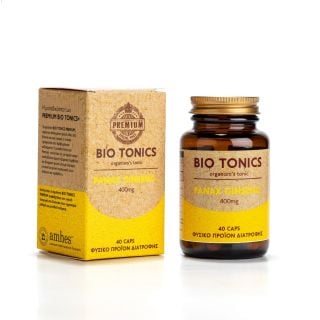 Bio Tonics Premium Panax Ginseng 400mg 40 Veg Caps Συμπλήρωμα Διατροφής με Ginseng για Ενέργεια Και Τόνωση