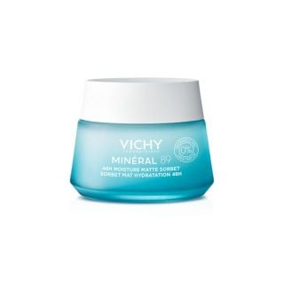 Vichy Mineral 89 Matte Gel Sorbet 48H Hydrating Face Gel with Hyaluronic Acid & Niacinamide for Hydration & Oil Control 50ml