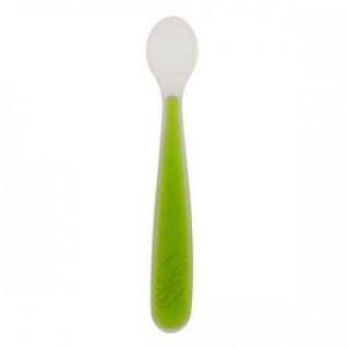 Chicco Silicone Baby Spoon Green