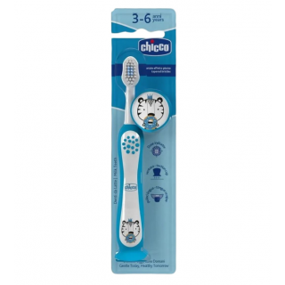 Chicco Παιδική Οδοντόβουρτσα 3-6 Ετών Μπλε Χρώμα 1 Τεμάχιο