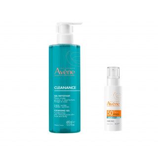 Avene Promo Cleanance Cleansing Gel for Oily Skin 400ml & Anti-imperfection Fluid Spf50, 50ml