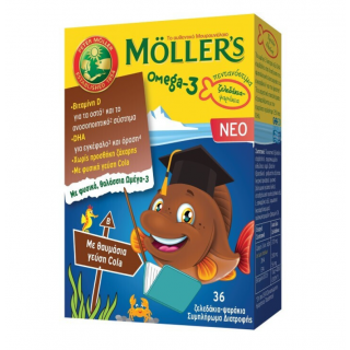  Nature's Plus Moller's Omega-3 Kids 36 Ζελεδάκια Μουρουνέλαιο για Παιδιά Γεύση Cola