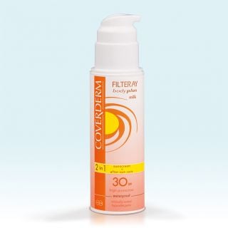 Coverderm Filteray Body Plus Milk 2in1 Sunscreen & After Sun Spf30 150ml Αντηλιακό Γαλάκτωμα Σώματος & After Sun 2 Σε 1