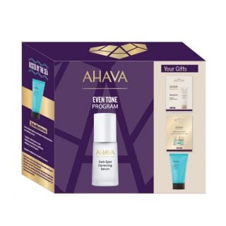Ahava Promo Even Tone Program Ορός Προσώπου για Διόρθωση Μαύρων Κηλίδων 30ml & Δώρο Απολεπιστικό Προσώπου 8ml & Δώρο Μάσκα Προσώπου για Λάμψη 6ml & Δώρο Λοσιόν Σώματος 40ml