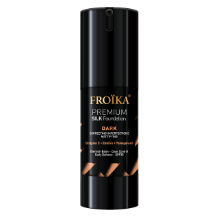 Froika Premium Silk Foundation Dark Spf30, Make-Up For Natural Coverage With Vitamin C & Yaluronic Acid 30ml