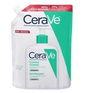 CeraVe Foaming Cleanser Refill 473ml Foaming Gel Cleanser for Face & Body, Normal to Oily Skin