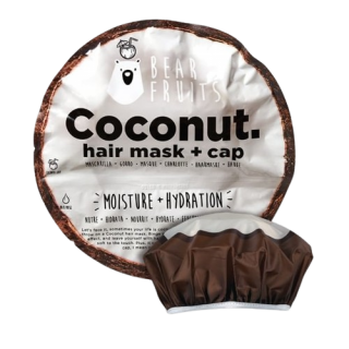 Bear Fruits Μάσκα Μαλλιών & Σκουφάκι Coconut για Φυσική Υγρασία & Ενυδάτωση 1τμχ