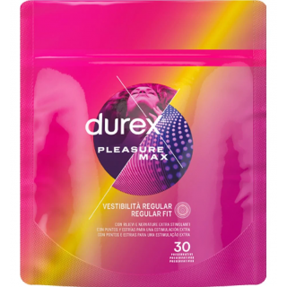 Durex Pleasure Max Προφυλακτικά Με Κουκκίδες Και Ραβδώσεις 30 Τεμάχια