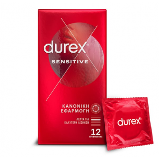 Durex Sensitive 12τμχ Προφυλακτικά Λεπτά για Μεγαλύτερη Ευαισθησία