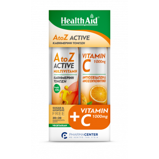 Health Aid Promo AtoZ Active Multivitamin 20 Eff. Tabs & Vitamin C 1000mg 20 Eff. Tabs
