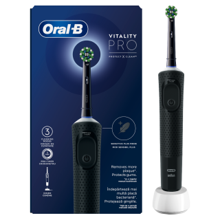 Oral-B Vitality Pro Μαύρη Ηλεκτρική Οδοντόβουρτσα 1τεμάχιο