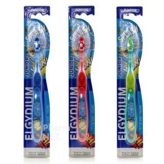 Elgydium Junior Racoon Soft Παιδική Οδοντόβουρτσα 7-12 ετών Διάφορα Χρώματα 1τεμάχιο