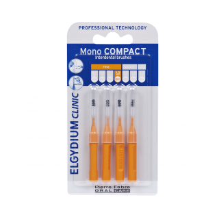 Elgydium Mono Compact Orange 0.6 Μεσοδόντια Βουρτσάκια Πορτοκαλί 4 Τεμάχια