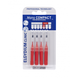 Elgydium Mono Compact Red 0.7 Μεσοδόντια Βουρτσάκια Κόκκινο 4 Τεμάχια
