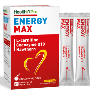 Health Pro Energy Max Συμπλήρωμα Διατροφής Για Ενέργεια, Τόνωση & Ευεξία 20 Φακελίσκοι